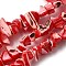 Natural Trochid Shell/Trochus Shell Beads Strands, Dyed, Nuggets, Red, 5~22x7~15x3~8mm, Hole: 1.2mm, about 65~70pcs/strand, 14.69~15.35''(37.3~39cm)