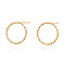 Brass Stud Earrings, Nickel Free, Textured Ring, Real 18K Gold Plated, 12mm, Pin: 0.7mm