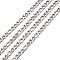 Tarnish Resistant 304 Stainless Steel Mother-Son Chains, Stainless Steel Color, 10~14x7mm
