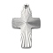 Non-Tarnish 304 Stainless Steel Pendants, Cross Charm, Stainless Steel Color, 22x13x1.9mm, Hole: 1.6mm