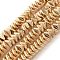 Electroplated Synthetic Non-magnetic Hematite Beads Strands, Faceted Triangle Cut, Light Gold Plated, 7x7x3mm, Hole: 1.2mm, about 125pcs/strand, 15.75 inch(40cm)