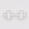 Tarnish Resistant 201 Stainless Steel Linking Ring, Flower, Stainless Steel Color, 12x12x0.8mm
