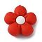 Silicone Beads, Flower, Red, 26x27x10mm, Hole: 2mm