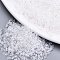 11/0 Grade A Baking Paint Glass Seed Beads, Cylinder, Uniform Seed Bead Size, Transparent Colours Luster, Clear, 1.5x1mm, Hole: 0.5mm, about 20000pcs/bag