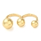 Brass Double Finger Rings, Open Cuff Rings, Cadmium Free & Lead Free, Round, Real 18K Gold Plated, 3mm, Inner Diameter: 16.3mm & 17mm