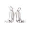 Rack Plating Brass Charms, with Jump Ring, Long-Lasting Plated, Cadmium Free & Lead Free, Boot, Platinum, 13x9x3.5mm, Hole: 3mm