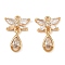 Brass Micro Pave Cubic Zirconia Pendants, Cadmium Free & Nickel Free & Lead Free, Butterfly & Teardrop Charms, Real 18K Gold Plated, 17x12x3.5mm, Hole: 1.2mm