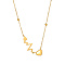 Stainless Steel Heart Beat Pendant Necklace with Satellite Chains, Golden, 14.96 inch(38cm)