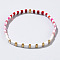 Bohemian Style Glass Seed Beaded Stretch Bracelets for Women Men, Rectangle, Red