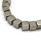 Куб природного пирита бисером нити G-I126-17-8x8mm-3