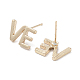 Женские серьги-гвоздики из сплава word ve EJEW-H309-14KCG-2