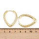 Серьги-кольца из латуни с микропаве из прозрачных кубических цирконий в форме капли EJEW-G446-01G-5