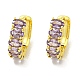 Серьги-кольца из латуни с микропаве из кубического циркония EJEW-C088-35G-2