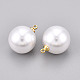 Подвески из латуни и АБС-пластика с имитацией жемчуга KK-N261-16mm-121G-2