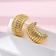 Серьги-гвоздики в форме буквы С из латуни EJEW-R025-35G-2