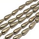 Каплевидные нити из натурального пирита G-I126-16-30x12mm-1