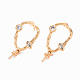 Серьги из латуни с микропейвом и прозрачным фианитом KK-T062-210G-NF-1