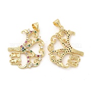 Латунные микро проложить кубического циркония подвески KK-H441-37LG