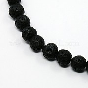Нити круглых бусин из синтетической лавы G-N0042-8mm-01