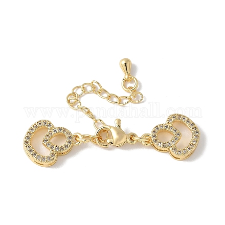 Удлинитель цепи из латуни с прозрачным кубическим цирконием KK-F893-14G-1