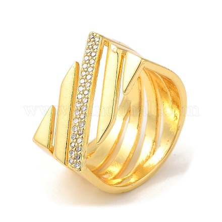 Кольца из латуни с микропаве RJEW-U008-30G-1