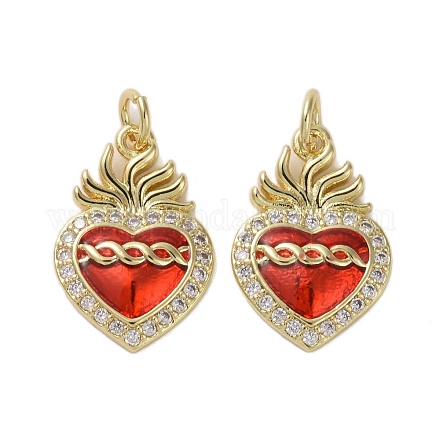 Латунные микропаве прозрачные подвески с фианитом KK-H466-05G-04-1