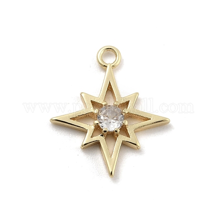 Латунные микропаве прозрачные подвески с фианитом KK-H467-03G-1