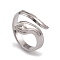 Non-Tarnish 304 Stainless Steel Snake Open Cuff Rings for Women, Stainless Steel Color, US Size 7 1/4(17.5mm)