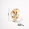 Geometric Pearl & Brass Open Cuff Ring: European and American Fashionable Luxury Opening Ring, Golden