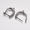 Brass Micro Pave Cubic Zirconia Earring Findings, Hoop Earring Findings with Latch Back Closure, Gunmetal, 11x11mm, 20x2x15mm, Hole: 1mm, Pin: 1mm
