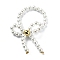 Bowknot Shape Shell Pearl Beaded Finger Rings for Woman, WhiteSmoke, Inner Diameter: 19mm