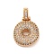 Brass Micro Pave Cubic Zirconia Pendants, Nickel Free, Real 18K Gold Plated, Clear, Letter O, 18.5~24x12.5~25.5x5~5.5mm, Hole: 5x3mm
