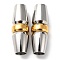 303 Stainless Steel Bayonet Clasps, Column, Golden & Stainless Steel Color, 26x9mm, Hole: 5mm