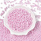 Opaque Colours Luster Glass Seed Beads, Dyed, 2-Hole, Oval, Pearl Pink, 5~6x2.5~3.5x3mm, Hole: 0.7~0.9mm, about 7500pcs/pound