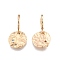 Clear Cubic Zirconia Horse Eye Dangle Leverback Earrings, Brass Jewelry for Women, Cadmium Free & Nickel Free & Lead Free, Real 18K Gold Plated, 27mm, Pin: 1mm