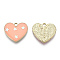 Alloy Pendants, with Enamel, Heart with Star, Light Gold, Light Salmon, 15.5x17.5x1.5~2.5mm, Hole: 2mm