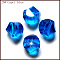 K9 Glass, Imitation Austrian Crystal Beads, Grade AAA, Faceted, Polygon, Dodger Blue, 10mm, Hole: 0.9~1mm