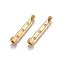 304 Stainless Steel Brooch Findings, Real 18K Gold Plated, 32x4.5mm, Pin: 0.68mm