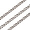 Rack Plating Brass Twisted Chain, Cadmium Free & Lead Free, Unwelded, Long-Lasting Plated, Platinum, 2.5x2x1mm