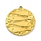 Ion Plating(IP) 304 Stainless Steel Pendants, Flat Round with Fish Charm, Real 18K Gold Plated, 26.5x24x2mm, Hole: 1.8mm