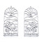 Non-Tarnish 201 Stainless Steel Pendants, Arch Charm with Sun & Mushroom, Stainless Steel Color, 48.5x22x1mm, Hole: 1.5mm