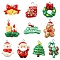 10Pcs 10 Styles Opaque Resin Pendants, Christmas Charms with Platinum Plated Iron Loops, Mixed Shapes, Mixed Color, 19~31x17~28.5x7~8mm, Hole: 1.8~2mm, 1pc/style