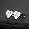 Heart 201 Stainless Steel Stud Earrings, Stainless Steel Color, Letter N, 10x10mm