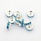 Brass Grade A Rhinestone Spacer Beads, Cadmium Free & Lead Free, Rondelle, Silver, For Bracelet Necklace DIY Jewelry Making Accessories, Aquamarine, 8x3.5mm, Hole: 2mm