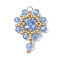 Handmade Glass Seed Beaded Flower Pendants, with 304 Stainless Steel Jump Ring and TOHO Round Seed Beads, Cornflower Blue, 30x20x4mm, Hole: 2.5mm