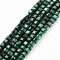Natural Malachite Beads Strands, Faceted, Cube, 2x2x2mm, Hole: 0.5mm, about 186~188pcs/strand, 15.16~15.35 inch(38.5~39cm)