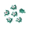 Handmade Lampwork Bumpy Beads Strands, Goldfish with Flower, Dark Cyan, 16.5~17.5x20.5~23x10~12mm, Hole: 1.6~2mm, about 30pcs/strand, 15.75''(40cm)