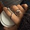 Brass Finger Rings for Women, Snake, Platinum, 37.5mm,US Size 6(16.5mm)
