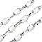 304 Stainless Steel Textured Cable Chains, with Spool, PVD Vacuum Plating, Unwelded, Stainless Steel Color, 11x6x2mm, about 32.81 Feet(10m)/Roll