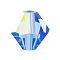 Preciosa® Crystal Beads, Czech Crystal, Bicone(451 69 302 Rondelle), 30050 200 Sapphire AB, 3mm, Hole: 0.8mm